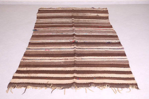 Flatwoven berber Moroccan carpet – 4.5 FT x 9.1 FT | Authentic handmade design