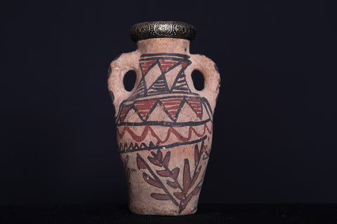 Antique moroccan clay water pot 3.7 INCHES X 6.2 INCHES