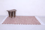 Moroccan berber handmade checkered rug 4.6 FT X 6.7 FT