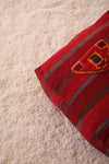 Red hanadmade berber red rug Kilim Pouf