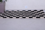 Moroccan handmade checkered runner rug 2 FT X 5.6 FT