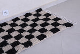 Moroccan handmade checkered runner rug 2 FT X 5.6 FT
