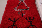 Handmade azilal moroccan red carpet 2 FT X 4.1 FT