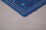 Handwoven Moroccan rug Blue 3.2 FT X 5 FT