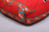 Red Moroccan handmade berber rug Kilim Pouf