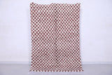Handmade moroccan berber checkered rug 4.5 FT X 6.5 FT