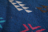 Handwoven Moroccan rug Blue 3.2 FT X 5 FT