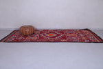Vintage moroccan handmade hallway rug 4.7 FT X 10.9 FT