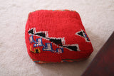 Red Moroccan handmade berber rug Kilim Pouf