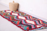 Handmade boucherouite Vintage carpet 2.2 FT X 5.5 FT