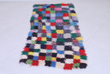 Colourful handmade moroccan berber rug  2.6 FT X 5.9 FT