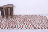 Moroccan handmade berber checkered rug 4.7 FT X 6.4 FT