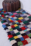 Colourful handmade moroccan berber rug  2.6 FT X 5.9 FT