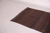 Brown handwoven Moroccan square carpet - 4.1 FT X 5.5 FT