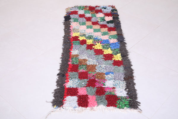Small entryway boucherouite Moroccan Rug 1.9 FT X 5.4 FT