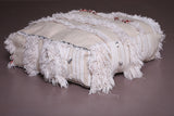 Two handmade flatwoven berber rug poufs ottoman