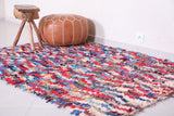Moroccan colorful boucherouite berber carpet 4.5 FT X 6 FT