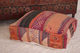 Moroccan handwoven berber rug vintage Pouf