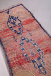 Runner handmade vintage Moroccan rug 3 FT X 7.5 FT