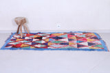 Colourful handmade moroccan runner rug 3 FT X 6.5 FT