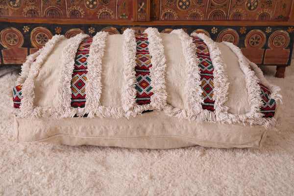 Moroccan berber handmade kilim rug pouf – Authentic handwoven pouf
