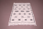 Small flatwoven berber handmade Moroccan rug , 3.2 FT X 5 FT