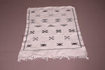 Small flat woven berber Moroccan rug , 3 FT X 4.6 FT