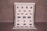Small flatwoven berber handmade Moroccan rug , 3.2 FT X 4.9 FT