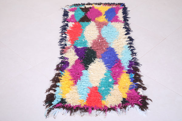 Colorful vintage Moroccan berber rug – 2.2 FT X 5.3 FT | Unique handmade art