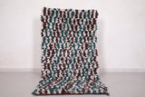 Handknotted boucherouite Moroccan rug 3.1 FT X 6.6 FT