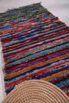 Colorful Vintage Moroccan berber Rug 2.8 FT X 6.2 FT