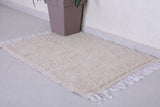 Beige small handmade moroccan berber rug  2.6 FT X 3.4 FT