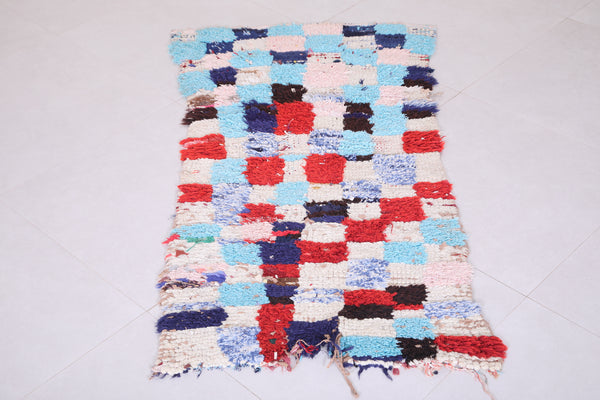Fabulous Moroccan Boucherouite Rug – 2.2 x 4.4 ft | Handmade Colorful Carpet