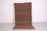 Brown flatwoven moroccan berber rug - 4.5 FT X 8.8 FT