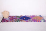 Moroccan entryway boucherouite colorful Rug  2 FT X 6.2 FT