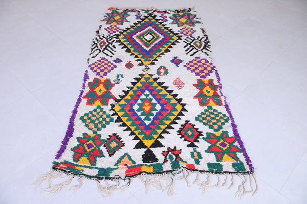Moroccan rug 3.7 FT X 7.2 FT | Handwoven wool with geometric design