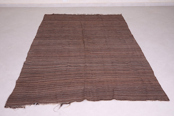 Brown Handwoven Berber Moroccan Rug – 5.2 FT x 7.6 FT | Rustic Artisan Design