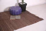 Brown handwoven berber moroccan rug - 5.2 FT X 7.6 FT