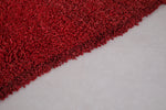 All wool red moroccan berber rug 3.6 FT X 7.6 FT