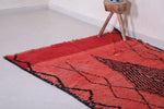 Red handmade moroccan rug  4.3 FT X 8.3 FT