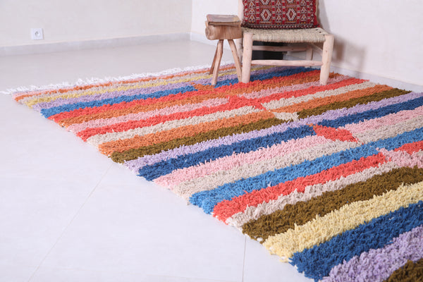Colorful striped custom Moroccan rug – Handwoven vibrance