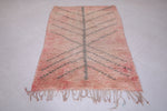 Old vintage handmade moroccan rug 3.6 FT X 5.5 FT