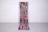 Colorful handmade moroccan runner rug 2.3 FT X 10.2 FT