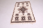 Old handmade berber moroccan rug 3.4 FT X 6.6 FT