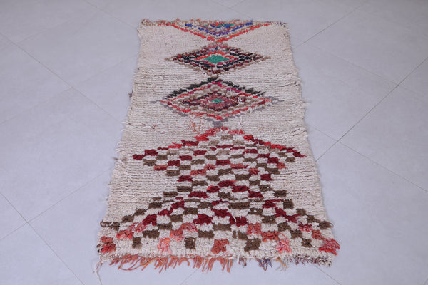 Moroccan Runner Rug – 2.7 x 5.4 FT | Unique Diamond Pattern