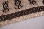 Old handmade berber moroccan rug 3.4 FT X 6.6 FT