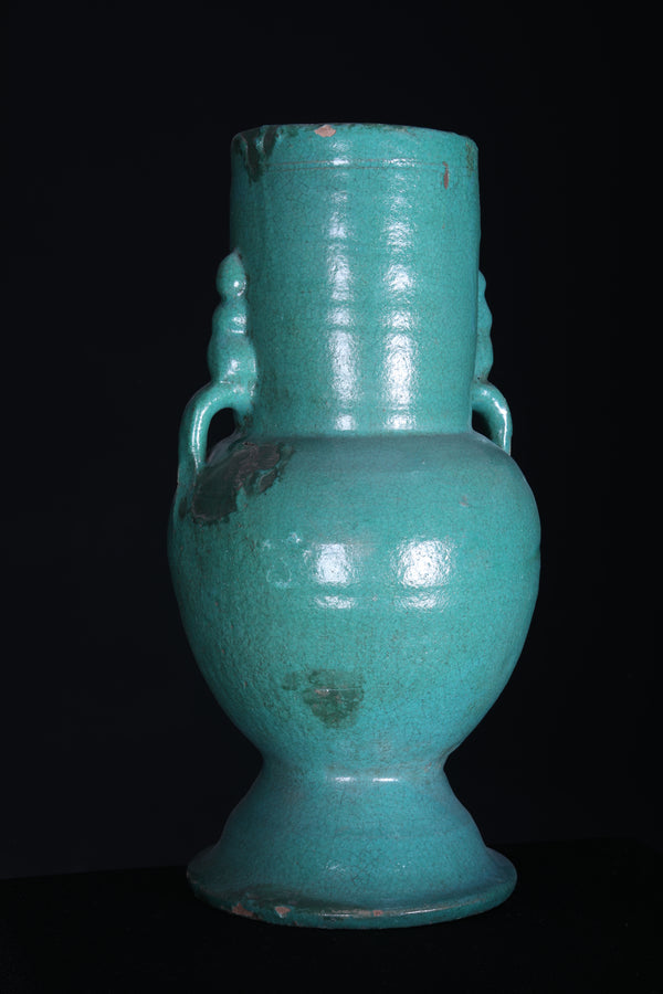 Green old moroccan pot 16.5 INCHES X 7.8 INCHES
