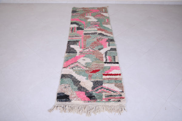 Colorful Handmade Moroccan Runner Rug | 2.5 x 8.4 ft | Unique Artistic Design