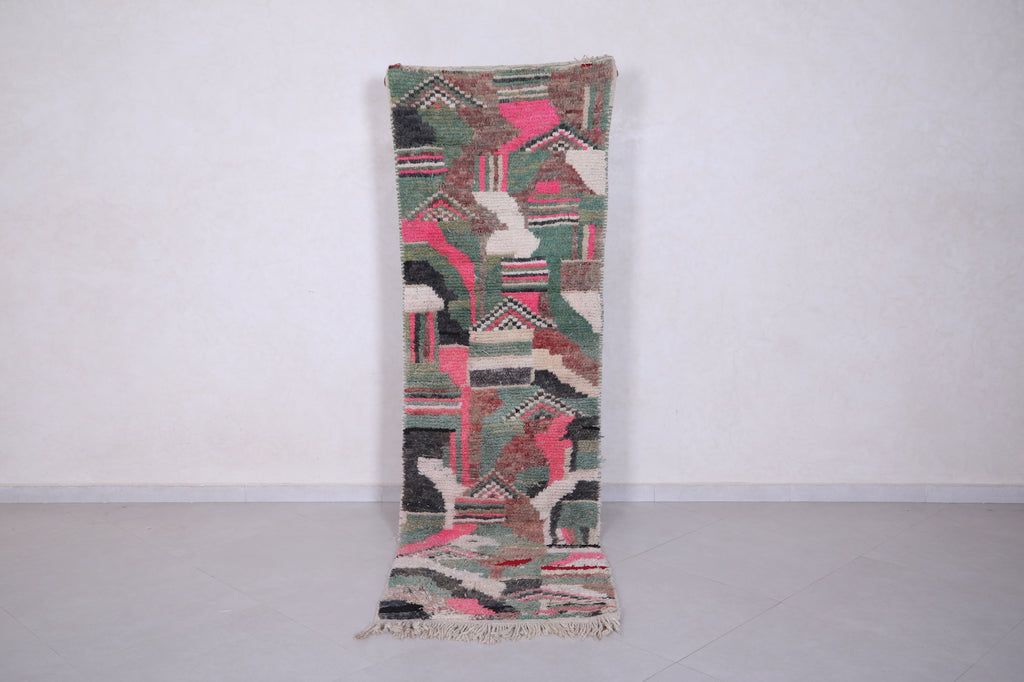 Colorful Handmade Moroccan Runner Rug | 2.5 x 8.4 ft | Unique Artistic Design