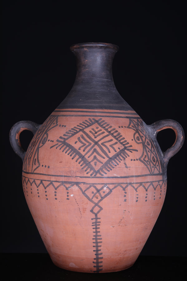 Vintage moroccan clay pot 15.3 INCHES X 10.2 INCHES